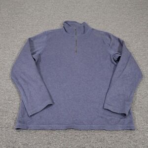 Banana Republic Sweater Mens Large Blue Quarter Zip Mock Neck Pullover Knit